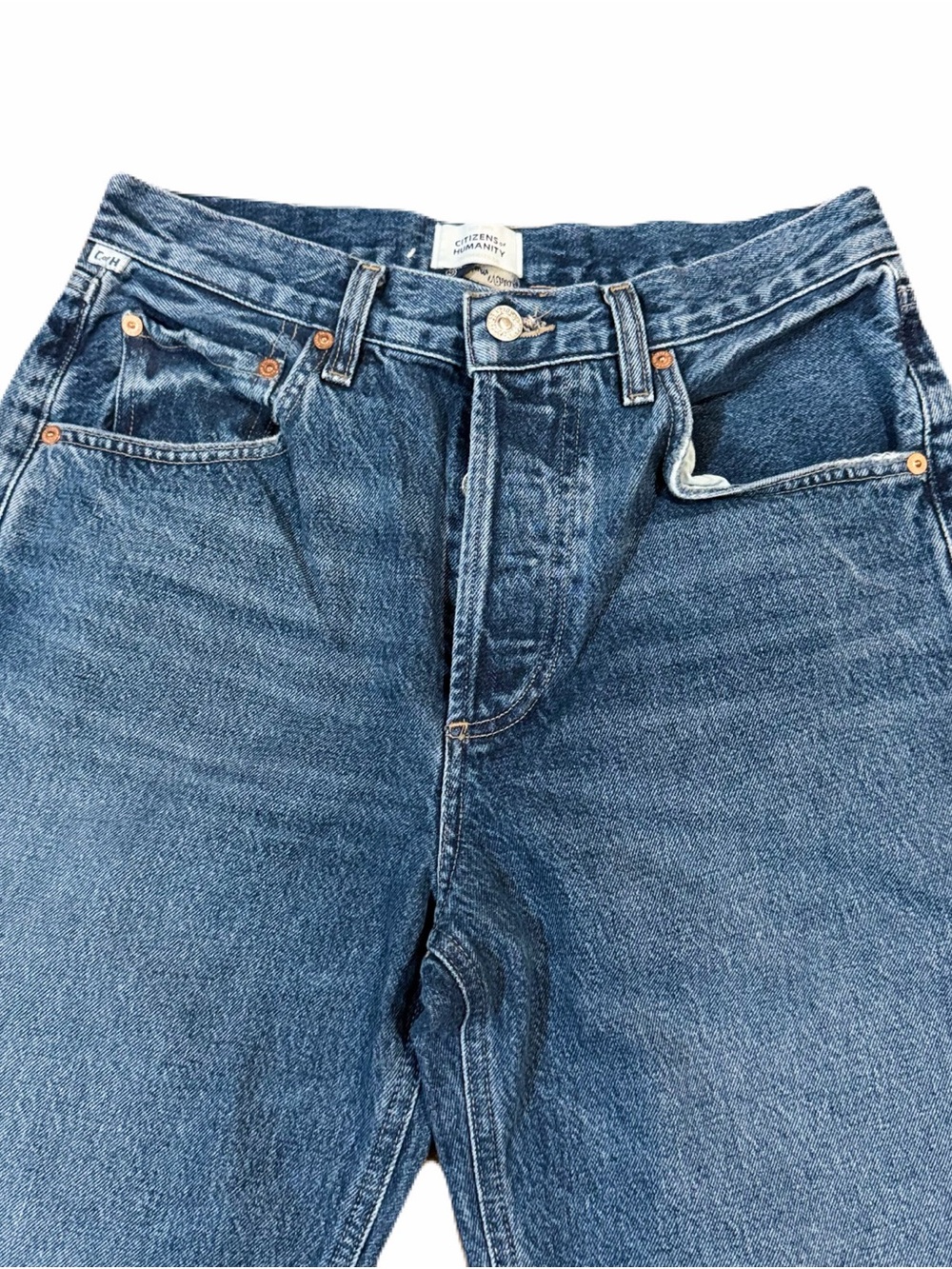 Citizens of Humanity Dahlia Bow Leg Baby Jeans Claremont Blue size 27 barrel - Picture 5 of 13